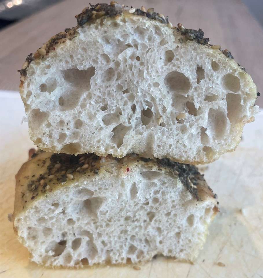 Focaccia cuite.
