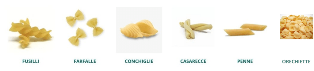 photos de pâtes courtes